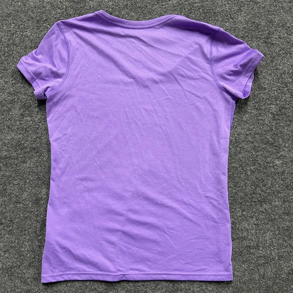 Nike Shirt Womens Size L Purple Dri-Fit V-Neck Short Sleeve Athletic Training